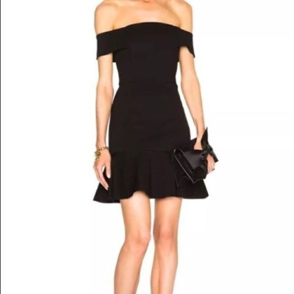𝅺Nicholas Navy OFF THE SHOULDER PONTI MINI DRESS, 6 - Picture 1 of 6